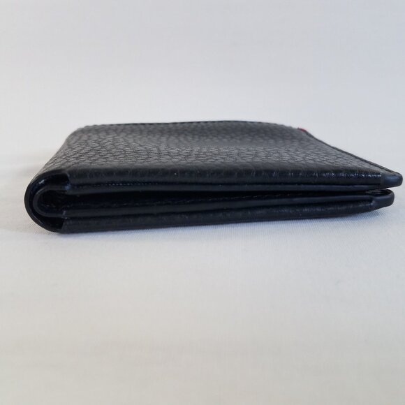 Jack Mason Black Pebble Leather Bifold Wallet Mens Credit Cards - Picture 10 of 11